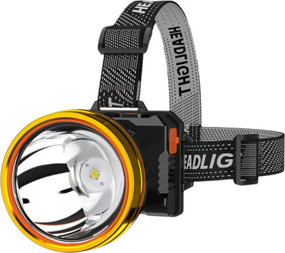 otoobest Head Torch Headlamp Headlight Weatherproof LED Flash Light with Battery Torch Torch(Black, 7 cm, Rechargeable)
