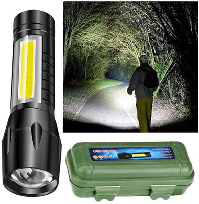ENMORA Adjustable 3 Modes LED Flashlight Mini Torch for Emergency DBH11 Torch(Green, 5 cm, Rechargeable)