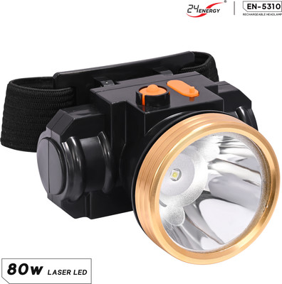 24 ENERGY 80W Led Headlight Adjustable Torch EN-5310 Torch(Black, 6 cm, Rechargeable)