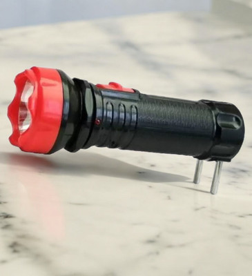 VR Bright Lite Bright Rechargeable Torch 1W T45 10 hrs Torch Emergency Light(Black, Red)
