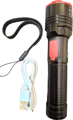 JGG Jain Gift Gallery T-P006 HIGH QUALITY RECHAGEBLE LED FLASLIGHT TORCH Torch(Black, 18 cm, Rechargeable)