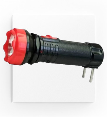 VR Bright Lite Bright Rechargeable Torch 1W T195 10 hrs Torch Emergency Light(Black, Red)