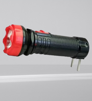 VR Bright Lite Bright Rechargeable Torch 1W T166 10 hrs Torch Emergency Light(Black, Red)