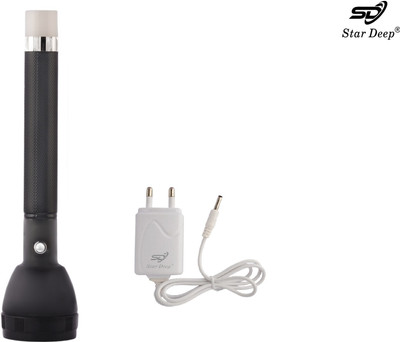 STARDEEP SD-9050-TORCH-WITH-CHARGER-BLACK COLOUR Torch(Black, 27 cm, Rechargeable)