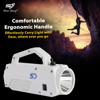 STARDEEP 125W ECO Plus LED Light with Belt 4.5amp. Battery Fuse Control Torch(White, 19 cm, Rechargeable)
