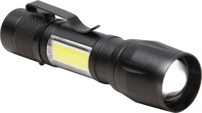 Care 4 CLIP FLASHLIGHT TORCH 3 Modes With COB, USB Charging with a green box case with a CLIP(911) Torch(Black, 9 cm, Rechargeable)