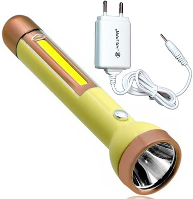 JY-SUPER NEXT TECH Rechargeable LED Flashlight Torch (Yellow) 3 Mode Flashlight Torch & Table Lamp Industrial Security Purpose Military Grade Search Light 3W Torch(Yellow, 15 cm, Rechargeable)