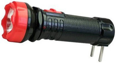 VR Bright Lite OS-123C 1W lesser hasru LED Hi - Bright Rechargeable Torch (Black, Red ) 10 hrs Torch Emergency Light(Black, Red)