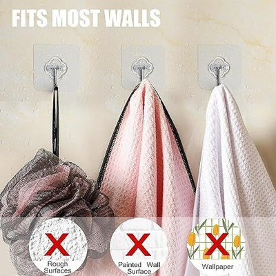 Radha Pack of 30 Adhesive Kitchen/Bathroom/Cabinet Multi-Function Utility Hook X30.384 Hook 30(Pack of 1)