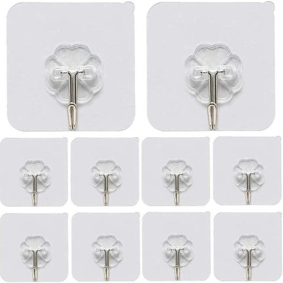 SJK (Pack of 10) New ABS Hook Towel Hanger for Kitchen/Bathroom/Utensil PINX20.378 Hook 10(Pack of 1)