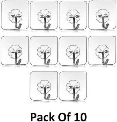 WebDealz 1 Set of 10 Adhesive Kitchen/Bathroom/Cabinet MultiFunction UtilityHook X10.1288 Hook 10(Pack of 1)