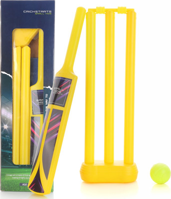 333MART Small Cricket Kit 1 Bat, 1 Ball, Bails, 3 Stumps & Stand Base for Boys & Girls Cricket Kit