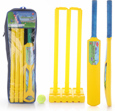 333MART Big Cricket Kit with 1 Hard Bat, 1 Tennis Ball, Bails, 3 Stumps with Stand Base Cricket Kit