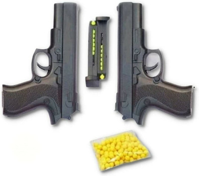 DriZZling Combo Toy Gun 729 for Kids with 6mm Plastic Bullets - Birthday Gift- Pack of 2 Guns & Darts(Black)