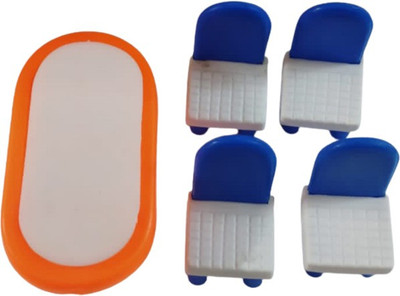 S Mark Plam Size Miniature Plastic Dining Table With Chair Set For Kids (1set)(Multicolor)