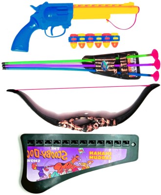Dynamic Retail Global Gun Toys for Boys With Bullets, Archery Bow & Arrows, Blaster Guns & Darts 94k Bows & Arrows(Multicolor)