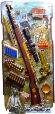 mayank & company PubG Theme Gun Toys Set Karabiner with Assault Rifle, Toy Knife Role Play Game Guns & Darts(Multicolor)