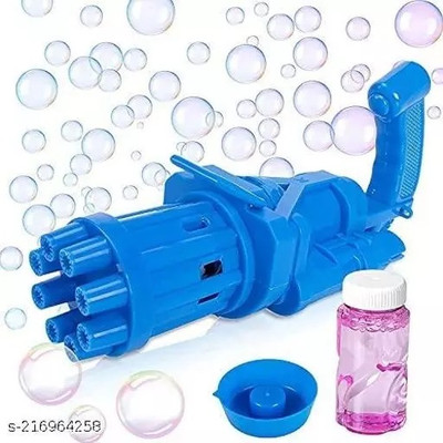 new 8-Hole Electric Bubbles Gun for Toddlers Toys, New Gatling Bubble Machine Water Gun(Blue)