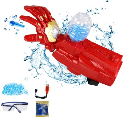 VikriDa Gel Blaster Gun, Electric Mechanical Arm Gel Toy with Water Beads & Goggles Darts & Plastic Bullets(Red)