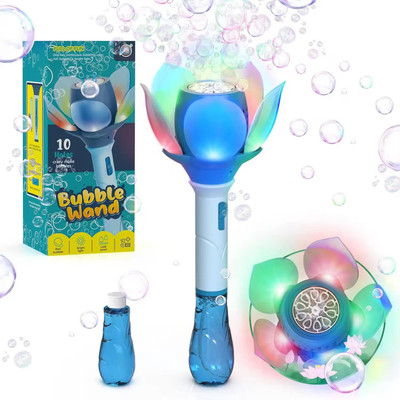 Xcillince Toys Bubble Gun with Colorful LED Lights, 10-Hole Continuous Bubble Wand Toy Toy Bubble Maker