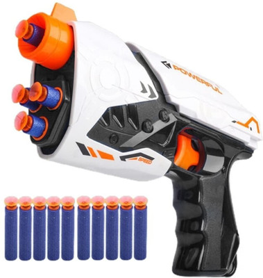 Toy Cloud Super Shot Soft Blaster Manual Bullet Shooting Gun Toy with 10 Foam Guns & Darts(Multicolor)