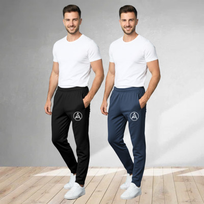 RK Costing Solid Men Dark Blue, Black Track Pants