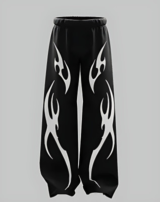 Whizzer Printed Men Black Track Pants