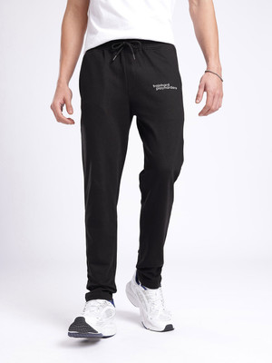 MXN Solid Men Black Track Pants