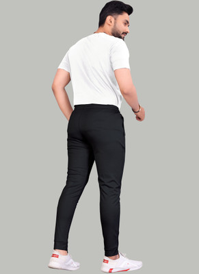 Suzaro Solid Men Black Track Pants