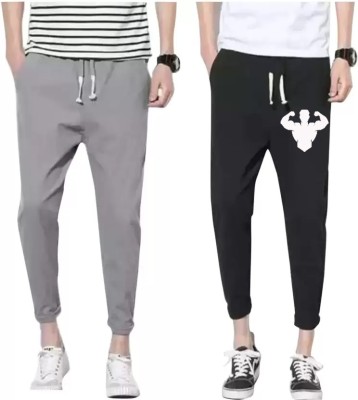 bfb Printed Men Black, Grey Track Pants