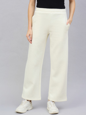 98 Degree North Solid Women White Track Pants