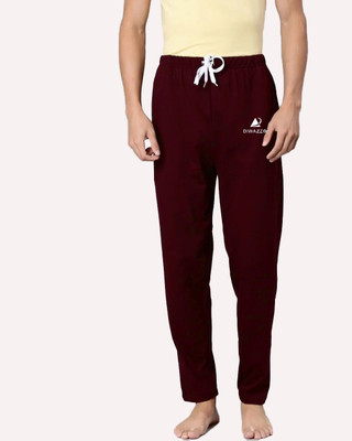Diwazzo Solid Men Maroon Track Pants