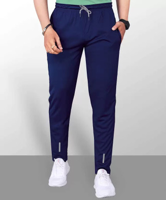 PS Traders Solid Men Light Blue Track Pants