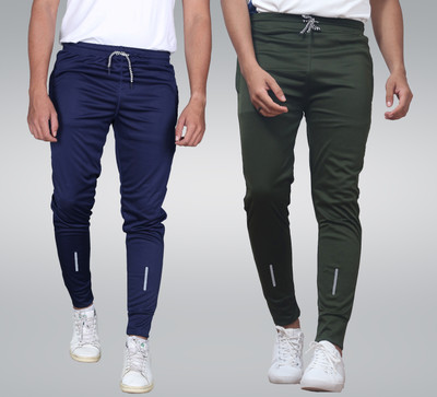 Cronix Solid Men Dark Blue, Dark Green Track Pants