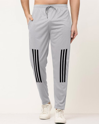 Z-DEVIL Striped Men Grey Track Pants