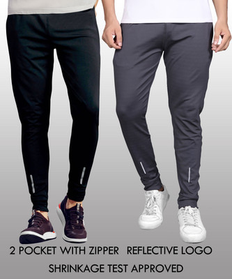 Z-DEVIL Solid Men Black, Grey Track Pants