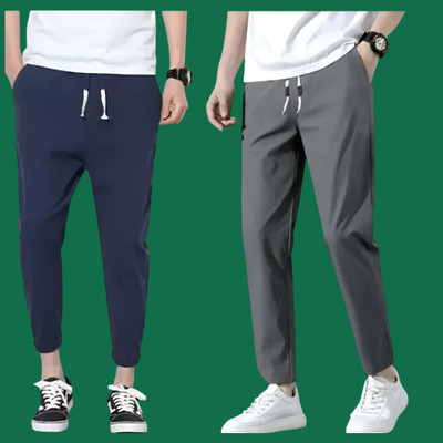SHOTEK Solid Men Grey, Blue Track Pants