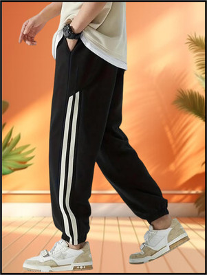 UNICO WESTON STORE Striped Men Black Track Pants