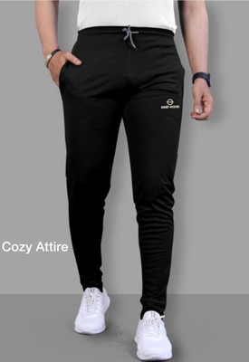 COZY ATTIRE Solid Men Black Track Pants