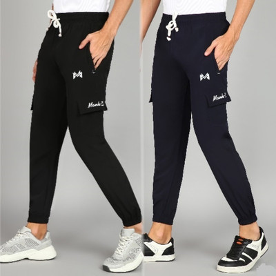 mank D Printed Men Black Track Pants