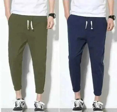 FAMILY GROUP Solid Men Blue, Olive Track Pants