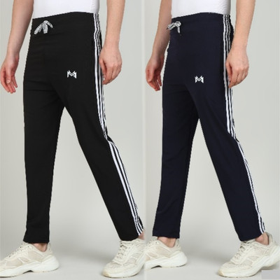 mank D Printed Men Black Track Pants