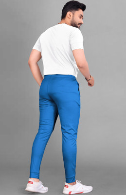 Suzaro Solid Men Light Blue Track Pants