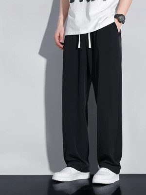 Dockstreet Loose Fit Men Black Trousers