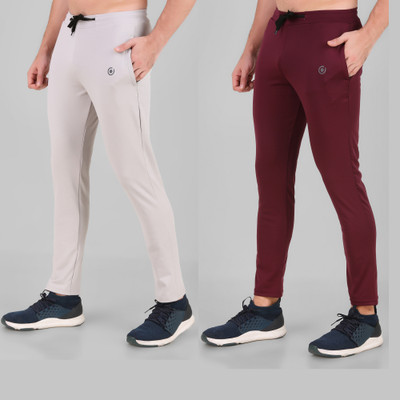 Ayvina Solid Men Maroon, Grey Track Pants