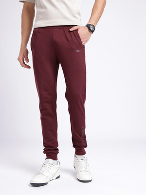 MXN Solid Men Maroon Track Pants