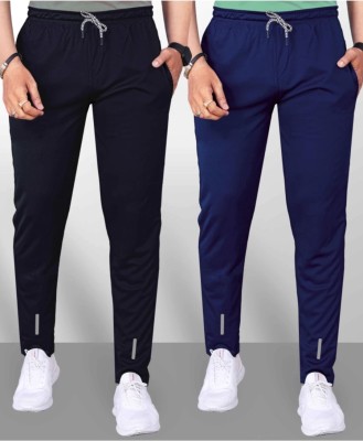 Riksaw Solid Men Black, Dark Blue Track Pants