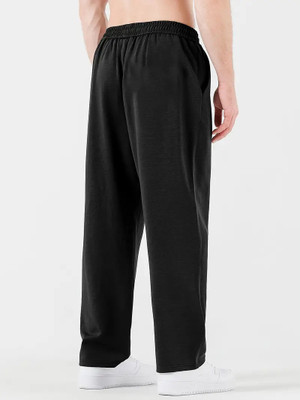 Dockstreet Loose Fit Men Black Trousers