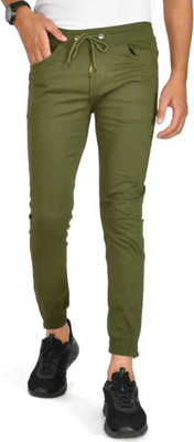 KEYUR Solid Men Light Green Track Pants