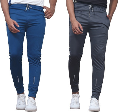 DRB CREATION Solid Men Blue, Grey Track Pants